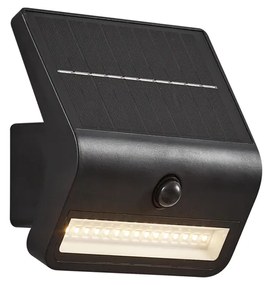 Applique da esterno nera con LED IP54 con sensore di movimento solare - Floody