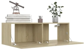 Set porta tv 6 pz rovere sonoma in truciolato