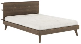 Letto matrimoniale marrone in legno di pino con griglia 160x200 cm Retreat - Karup Design