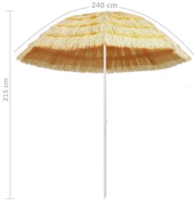 Ombrellone da Spiaggia 240 cm in Stile Hawaiano