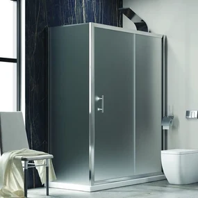 Kamalu - Box doccia angolare 130x70 vetro satinato anticalcare scorrevole KF5000S