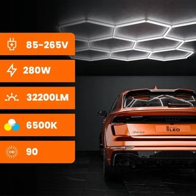 Plafoniera LED/280W/85-265V 6500K 313x298 cm CRI 90 IP54 bianco