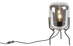 Lampada da tavolo nera vetro fumé incl lampadina smart E27 A60 - Bliss