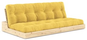 Divano letto in velluto a coste giallo 196 cm Base - Karup Design