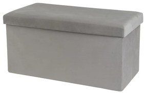 Poggiapiedi in velluto grigio chiaro Estela - Casa Selección