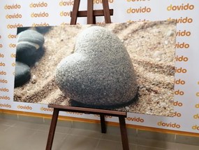 Stampa su tela – Pietra Zen a forma di cuore
