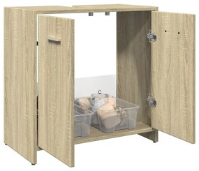 Mobile lavabo bagno rovere sonoma 60x33x60 cm legno multistrato