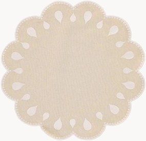 Tovaglietta rotonda con bordo ricamato Gotas