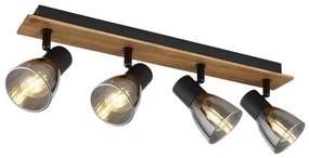 Globo 54307-4W - Luce Spot CLAUDE 4xE14/40W/230V nero/legno