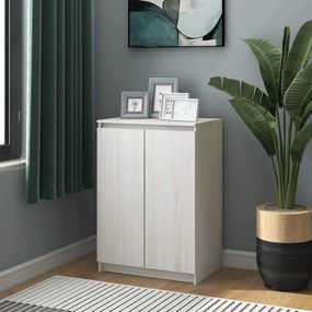 Credenza Bianca 60x36x84 Cm İn Legno Massello Di Pino /