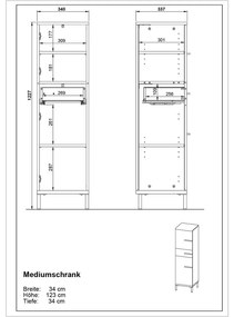 Mobile bagno grigio scuro in rovere 34x123 cm Yonkers - Germania