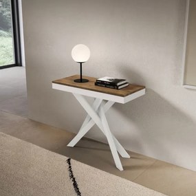Consolle allungabile Libo Evolution - Noce telaio bianco 90x40/300 cm