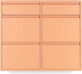 Scarpiera color salmone in metallo con ante ribaltabili 98x86x15 cm Billy – Spinder Design