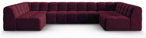 Divano angolare in velluto bordeaux (a U) Kendal - Micadoni Home