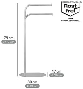 Stand portasciugamani color argento opaco in acciaio inox Levante – Wenko
