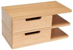 Comodino sospeso con ripiani in legno di quercia in colore naturale Öppen - Hübsch