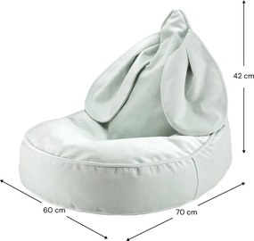 Pouf a sacco per bambini color menta con rivestimento in velluto Bunny – Wigiwama