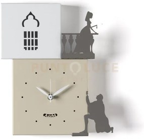 Orologio da parete di design romeo e giulietta crema,bianco marmo,f...