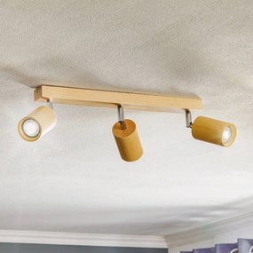 SOLLUX LIGHTING Faretto da soffitto Cre in legno, 3 luci
