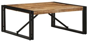 Tavolino 80x80x35 Cm İn Legno Massello Di Mango Grezzo /