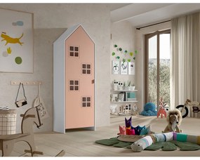 Armadio per bambini rosa e bianco in legno di pino 37x172 cm Casami Bruges - Vipack