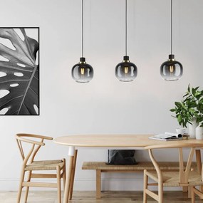 Lampadario Glamour Oilella grigio paralume nero 3x E27 Ø0cm EGLO