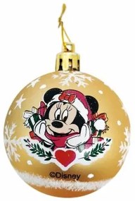 Palla di Natale Minnie Mouse Lucky Dorato 10 Unità Plastica (Ø 6 cm)