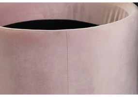 Poggiapiedi DKD Home Decor Nero Rosa Metallo Poliestere (42 x 42 x 42 cm)