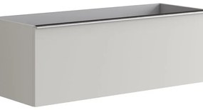 Mobile da bagno sotto lavabo Pixel plain frontale grigio pastello e maniglia alluminio brillante laccato opaco L 120 x H 40 x P 45.5 cm 2 cassetti, lavabo non incluso