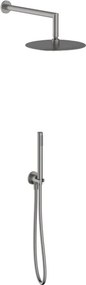 Kit doccia Stilo Nickel Spazzolato con limitatore di portata (max 6 L/min a 3 bar) per il risparmio idrico