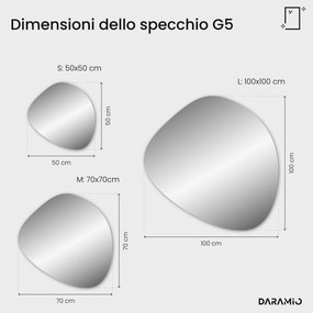 Specchio asimmetrico con luce LED G5