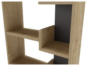 Libreria in rovere decorato in nero e naturale 60,5x162 cm Klapo - Marckeric