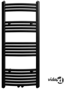 vidaXL Radiatore Centrale Portasciugamano Curvo Nero 500 x 1160 mm