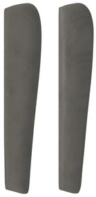 Testiera ad orecchio grigio scuro 93x23x118/128 cm in velluto