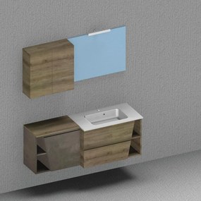 Estensione per mobile da bagno Sieben 1 cassetto 1 anta cemento scuro L 60 x H 51 x P 35 cm
