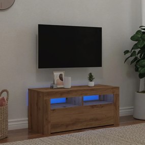 Mobile Porta Tv Con Led Artigianale 90x35x40 Cm Multistrato /