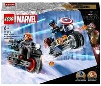 LEGO MARVEL MOTOCICLETTE DI BLACK WIDOW E CAPTAIN AMERICA CON MINIFIGURE DEI PERSONAGGI