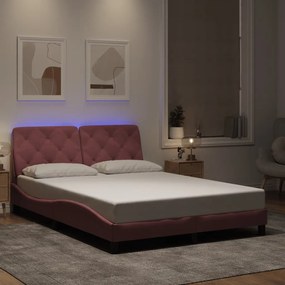 Giroletto Con Luci Led Rosa 120x200 Cm İn Velluto /