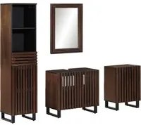 Set Mobili da Bagno 4 pz in Legno Massello di Mango 3217098