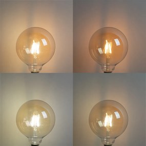 Set di 5 Lampadine LED Smart E27 G125 Oro 4.9W 470lm 1800-4000K