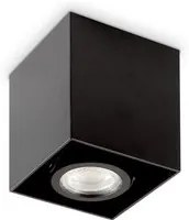 Plafoniera Moderna Mood Square Alluminio Nero 1 Luce Gu10 7W 3000K D9Cm