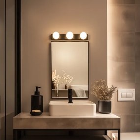 Brilagi - Illuminazione LED per specchio da bagno HOLLYWOOD 3xLED/3W/230V IP44 nero