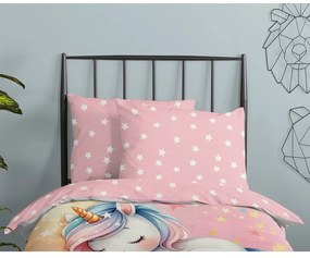 Set copripiumino e federa da bambini rosa in cotone per letto singolo 140x200 cm Molly – Good Morning