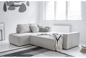 Divano letto angolare in velluto a coste bianco Brave Dave - Miuform