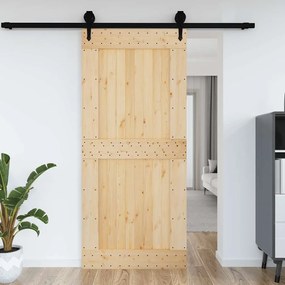 Porta Narvık 100x210 Cm İn Legno Massello Di Pino /