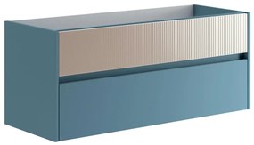 Mobile da bagno sospeso sotto lavabo L 119.5 x H 50 x P 45.5 cm beige opaco, 2 cassetti Niwa