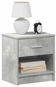 Comodino Con Cassetto Grigio Cemento 39x28x41 Cm /