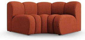 Parte divano componibile color mattone con rivestimento in ciniglia e composizione variabile Lupine – Micadoni