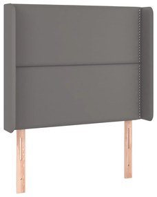 Testiera a led grigio 103x16x118/128cm in similpelle