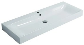 Lavabo sospeso rettangolare Cento 120cm H 10 x P 45 cm in ceramica bianco